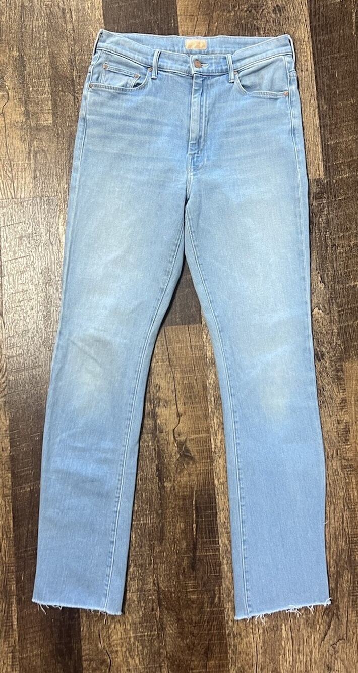 Mother High Waisted Weekender Skimp Hold My Hand Straight Fray Hem Size 30
